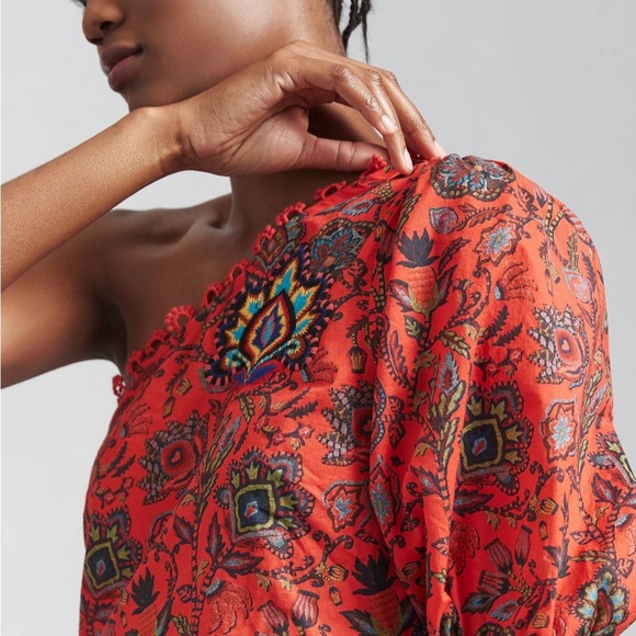 FARM Rio Red One-Shoulder Crop Top - Picture 2 of 6